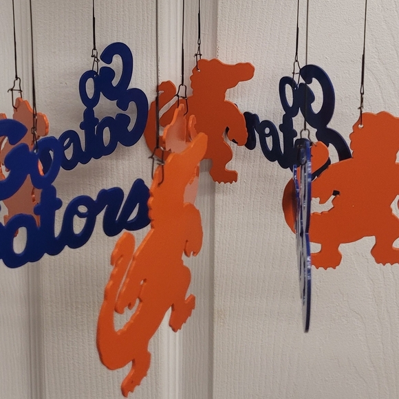 Gator Themed Wind Chime in Blue and Orange - Picture 2 of 4